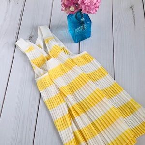Anthropologie Yellow Striped Pleated Top